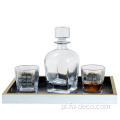 Zestaw dekanteru whisky z przezroczystego szklanego okulary